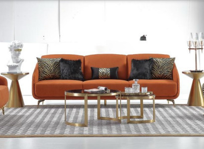Three-seater couch upholstery design sofa modern 3-seater sofas room furniture orange